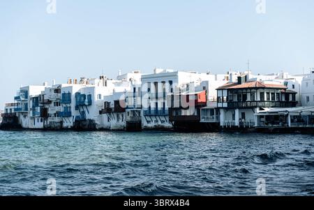 La piccola Venezia a Chora, in Grecia Foto Stock