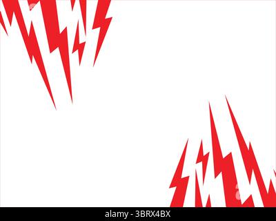 Informazioni generali sul concetto di energia ad alta tensione con elementi dinamici Red Lightning Bolt per applicazioni industriali, di sicurezza o elettriche, illustrazione vettoriale Illustrazione Vettoriale