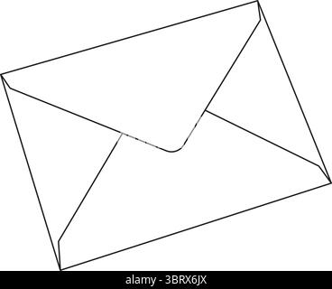 Icona di una busta, con linee semplici, vettore Illustrazione Vettoriale
