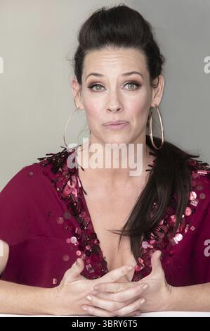 25 aprile 2018 - Hollywood, California, Stati Uniti - l'attrice EVANGELINE LILLY promuove "Ant-Man and the Wasp" a Hollywood. (Immagine di credito: © Armando Gallo/ZUMA Studio) Foto Stock