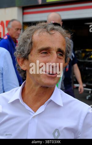 23 giugno 2018 - le Castellet, Var, Francia - Renault Formula 1, ambasciatore ALAIN PROST (fra) quattro volte campione del mondo di Formula 1 nel Gran Premio di Francia di Formula 1 sul circuito Paul Ricard a le Castellet - Francia. (Immagine di credito: © Pierre Stevenin via ZUMA Wire) Foto Stock