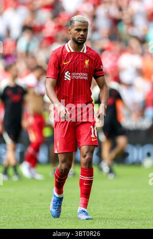 Preston, Regno Unito. 13 luglio 2025. Liverpool Forward Cody Gakpo (18) durante il Preston North End FC vs Liverpool FC a Deepdale, Preston, Inghilterra, Regno Unito il 13 luglio 2025 Credit: Phil Duncan/Every Second Media Credit: Every Second Media/Alamy Live News Foto Stock