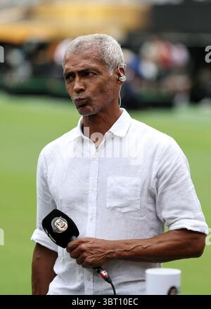 New Jersey, Stati Uniti. 13 luglio 2025. Romario durante la finale della Coppa del mondo per club FIFA Chelsea vs Paris Saint Germain al Metlife Stadium, New Jersey. Il credito per immagini dovrebbe essere: David Klein/Sportimage Credit: Sportimage Ltd/Alamy Live News Foto Stock
