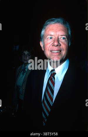 15 giugno 1976, Des Moines, Iowa, USA: Candidato alla presidenza JIMMY CARTER alla vigilia della sua vittoria primaria in Iowa. James Earl 'Jimmy' Carter Jr. (Nato il 1 ottobre 1924), è stato il 39° presidente degli Stati Uniti d'America dal 1977 al 1981. (Immagine di credito: © Ken Hawkins/ZUMApress.com) Foto Stock