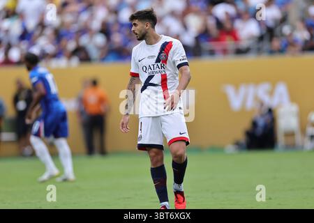 13 luglio 2025: MetLife Stadium, Rutherford, NJ, USA; finale della Coppa del mondo per club FIFA, Chelsea contro Paris Saint Germain; Beraldo del PSG Foto Stock