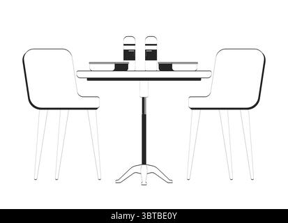 I cestini per il pranzo all'ora di pranzo della mensa possono essere usati come oggetti lineari Illustrazione Vettoriale