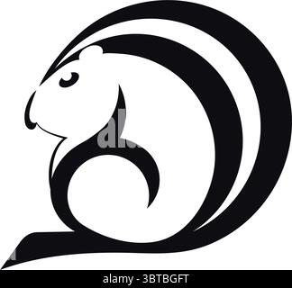 Moderna silhouette Vector con logo Squirrel e logo Illustrazione Vettoriale