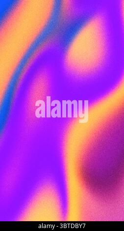 Motivo a onda fluorescente in arancione brillante, viola, blu per gli anni '80, arte futuristica Foto Stock