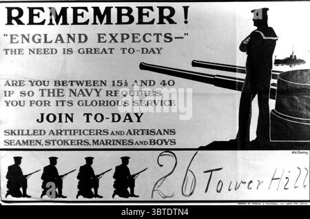 Manifesto di reclutamento della Royal Navy Foto Stock