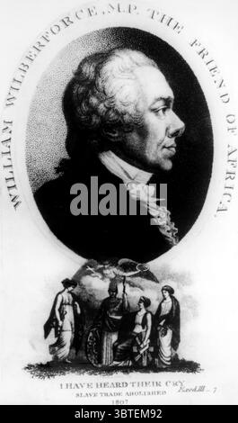 William Wilberforce William Wilberforce (24 agosto 1759 – 29 luglio 1833) è stato un politico britannico, filantropo, abolizionista e leader della campagna parlamentare contro il commercio degli schiavi. Foto Stock