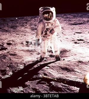 L'astronauta Edwin e Aldrin che cammina sulla Luna 1969 Foto Stock