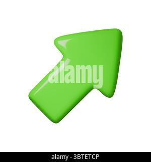 Illustrazione vettoriale con freccia verde brillante che simboleggia la crescita, il successo e il progresso. Ideale per temi aziendali, finanziari e motivazionali. Alla moda, lucida Illustrazione Vettoriale