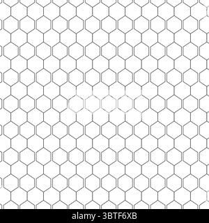 Motivo a nido d'ape senza cuciture. Illustrazione della linea grafica vettoriale. disegno linea astratta. Trama senza cuciture del favo, esagoni sfondo astratto per d Illustrazione Vettoriale