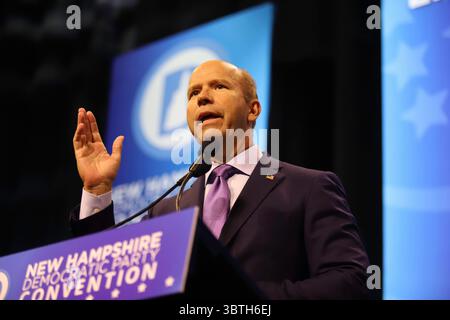 7 settembre 2019, Manchester, New Hampshire, Stati Uniti: Il candidato presidenziale ed ex membro del Congresso JOHN DELANEY (D-MD) parla ai sostenitori alla New Hampshire State Democratic Convention 2019. (Immagine di credito: © Christy Prosser/ZUMA Wire/ZUMAPRESS.com) Foto Stock