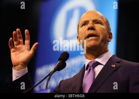 7 settembre 2019, Manchester, New Hampshire, Stati Uniti: Il candidato presidenziale ed ex membro del Congresso JOHN DELANEY (D-MD) parla ai sostenitori alla New Hampshire State Democratic Convention 2019. (Immagine di credito: © Christy Prosser/ZUMA Wire/ZUMAPRESS.com) Foto Stock
