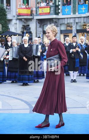 18 ottobre 2019, Oviedo, Asturie, Spagna: Siri Hustvedt, il Premio della Principessa delle Asturie per la Letteratura 2019 è arrivato al Teatro Campoamor per la cerimonia del Premio Princesa de Asturias 2019 il 18 ottobre 2019 a Oviedo, Spagna (immagine di credito: © Jack Abuin/ZUMA Wire) Foto Stock