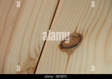Sfondo in legno realizzato con pannello non verniciato a luce ruvida primo piano ad alta risoluzione con effetto di sfocatura macro-fotografia Foto Stock