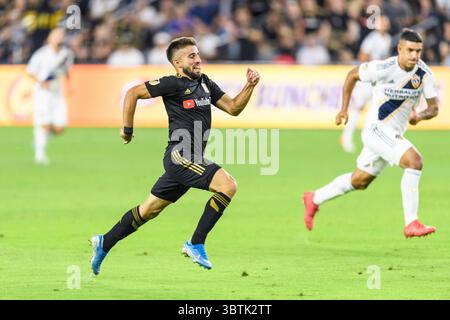 24 ottobre 2019, Los Angeles, CA, Stati Uniti: Los Angeles, CA - 24 ottobre 2019. Il LAFC sconfisse i Los Angeles Galaxy per 5 - 3 nella semifinale della Western Conference allo stadio Banc of California di Los Angeles. (Immagine di credito: © Rob Ericson/ISIPhotos tramite cavo ZUMA) Foto Stock