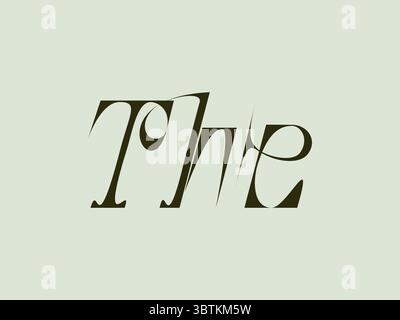 Parola serif stilizzata con effetto astratto a fette su sfondo pastello Illustrazione Vettoriale