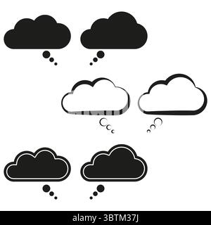 Icone delle nuvole piovose. Simboli meteorologici. Grafico vettore climatico. Illustrazione dell'elemento Droplet. Illustrazione Vettoriale