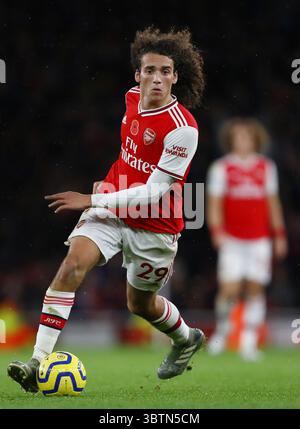 2 novembre 2019, Londra, Regno Unito: Matteo Guendouzi dell'Arsenal visto in azione durante la partita di Premier League tra l'Arsenal FC e il Wolverhampton Wanderers Emirates Stadium. (Immagine di credito: © Richard Calver/SOPA Images via ZUMA Wire) Foto Stock