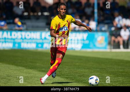 Tom Ince durante il Watford vs AFC Wimbledon amichevole 12/07/25 Foto Stock
