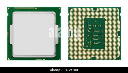 Computer processori CPU isolati su sfondo bianco Foto Stock