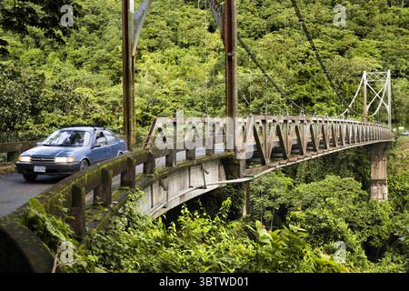 30 ottobre 2016, Costa Rica: San Isidro de PeÃ±come ponte sospeso di Blancas attraversa il fiume Penas Blancas nella Costa Rica centrale. Ponte tra la fortuna e San Ramon in de 141 Road, Costa Rica, provincia di Alajuela, Costa Rica, America centrale. (Immagine di credito: © Sergi Reboredo/ZUMA Wire) Foto Stock