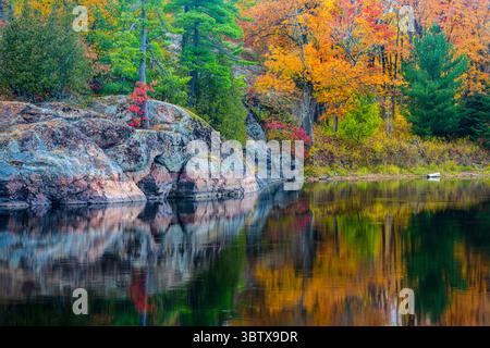 Mississagi River nel tardo autunno, Blind River- Mississauga First Nation , Ontario, Canada Foto Stock