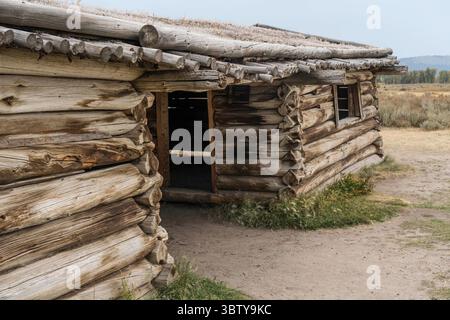 18 settembre 2020, Grand Teton National Park, Wyoming, Stati Uniti: Dettaglio della vecchia capanna storica di Cunningham costruita nel 1888. Grand Teton National Park, Wyoming, Stati Uniti. (Immagine di credito: © Jon G. Fuller/VW Pics tramite filo ZUMA) Foto Stock
