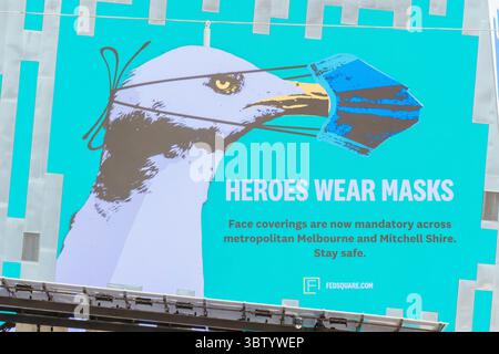 11 ottobre 2020: Melbourne, Australia - 10 ottobre 2020: Federation Square a Melbourne è tranquilla e vuota durante la pandemia di Coronavirus e il relativo blocco. (Immagine di credito: © Chris Putnam/ZUMA Wire) Foto Stock