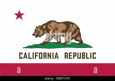 La bandiera dello stato della California negli Stati Uniti Illustrazione Vettoriale