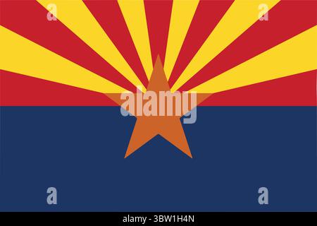 La bandiera dello stato dell'Arizona negli Stati Uniti Illustrazione Vettoriale