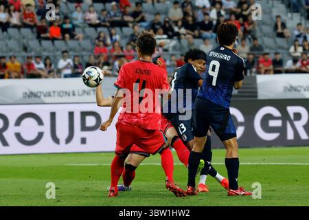 Yongin, Corea del Sud. 15 luglio 2025. Ryo Germain (JPN) calcio: EAFF e-1 Football Championship 2025 partita maschile tra Giappone e Corea del Sud allo Yongin Mireu Stadium di Yongin, Corea del Sud. Crediti: AFLO/Alamy Live News Foto Stock