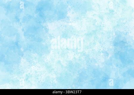 Sfondo blu chiaro con acquerello astratto con sfumature delicate e tonalità pastello, che creano una texture calma, sognante ed elegante per un design artistico moderno Foto Stock