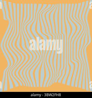 Linee distorte. Modello di illusione ottica. Sfondo ottico. Linee orizzontali motivo a strisce o sfondo con effetto di distorsione ondulata. Illustrazione Vettoriale