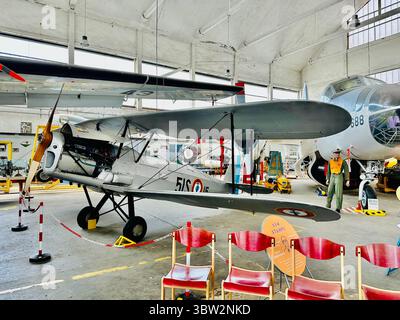 SV-4 Stampe Biplane, Rochefort Naval Aviation Museum, Francia Foto Stock