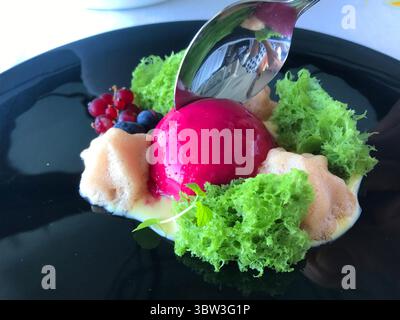 Dessert creativo. Foto Stock