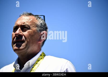 Tolosa, Francia. 16 luglio 2025. Thierry Gouvenou nella foto all'inizio della tappa 11 del Tour de France 2025 in bicicletta, da e per Tolosa (154 km), mercoledì 16 luglio 2025 in Francia. La 112esima edizione del Tour de France inizia sabato 5 luglio a Lille, in Francia, e termina a Parigi, in Francia, il 27 luglio. BELGA PHOTO JASPER JACOBS credito: Belga News Agency/Alamy Live News Foto Stock