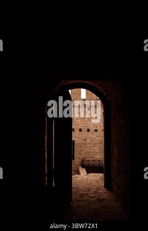 La fortezza di Soroca è una storica roccaforte medievale nel nord della Moldavia, costruita nel XV secolo sulle rive del fiume Dniester. Foto Stock