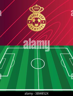 Football Celebration, calcio timbro e sigillo, illustrazione vettoriale immagine modificabile per 2026 Illustrazione Vettoriale