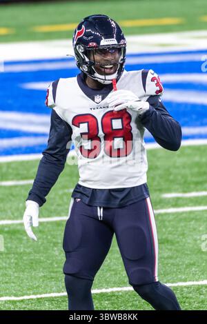 DETROIT, mi - NOVEMBRE 26: Houston Texans RB Buddy Howell (38) durante la partita NFL tra Houston Texans e Detroit Lions il 26 novembre 2020 al Ford Field di Detroit, mi (foto di Allan Dranberg/Cal Sport Media) (Credit Image: &Copy; Allan Dranberg/CSM via ZUMA Wire) Foto Stock