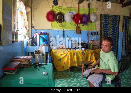 22 marzo 2015, Polinesia francese: All'interno di una casa tradizionale a Bora Bora, Isole della società, Polinesia francese, Pacifico meridionale. (Immagine di credito: © Sergi Reboredo/ZUMA Wire) Foto Stock