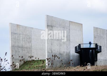 Visitatore al Flight 93 National Memorial, Shanksville, Pennsylvania. Foto Stock