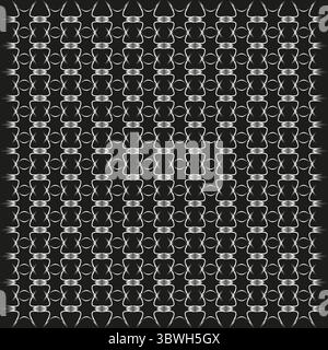 Ripetizione geometrica della griglia. Struttura della forma a incastro. Arredamento astratto vettoriale. Illustrazione degli elementi senza cuciture. Illustrazione Vettoriale