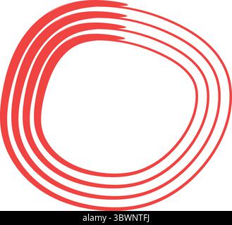 Elemento cerchio astratto rosso dinamico per il branding, il design e le moderne campagne di marketing digitale Illustrazione Vettoriale
