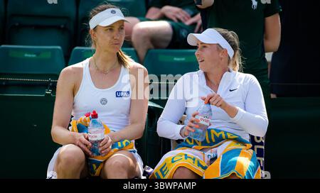 2 luglio 2021: La Germania Mona Barthel e Julia Wachaczyk giocano il doppio ai Campionati di Wimbledon 2021 del grande Slam (immagine di credito: © Rob Prange/AFP7 via ZUMA Wire) Foto Stock