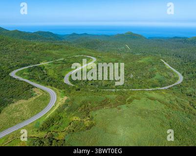 Shiretoko Crossing Road, Hokkaido, Giappone Foto Stock