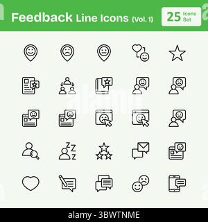 Icone della linea di feedback (Vol.1) Illustrazione Vettoriale