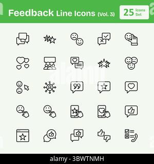 Icone della riga di feedback (Vol. 3) Illustrazione Vettoriale